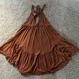 Free People tunic top; Size: S; Burnt Orange Color; 80% Rayon 20% Linen